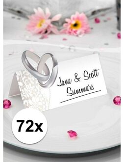 Folat Naamkaartjes - 72x stuks - bruiloft/huwelijk - tafelschikking Multi
