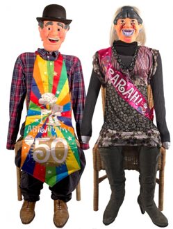 Folat Opblaasbare Abraham of Sarah pop - 50 jaar - verjaardag - tuin feest - 140 cm