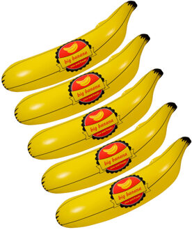 Folat Opblaasbare banaan - 5x - geel - 70 cm - opblaas fruit - zwembad speelgoed