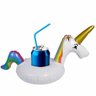 Folat Opblaasbare drankhouder eenhoorn 34 cm Multikleur
