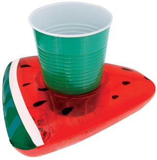 Folat Opblaasbare drankhouder watermeloen 19 cm Multikleur