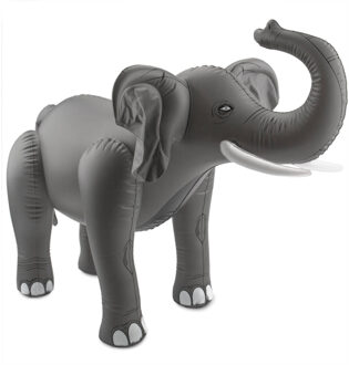 Folat Opblaasbare olifant - 60 x 75 cm - opblaas decoratie - jungle thema versiering Multi