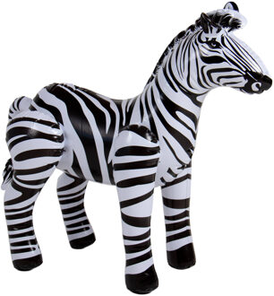 Folat Opblaasbare zebra - 60 x 55 cm - opblaas decoratie - jungle thema versiering Multi