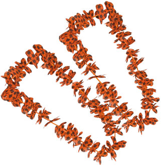 Folat Pakket van 10x stuks oranje voetbal Hawaii kransen/slingers