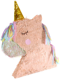 Folat Pinata Eenhoorn - roze - papier - 45 x 50 cm - feestartikelen verjaardag