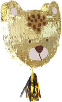 Folat Pinata Luipaard - papier - goud - 48 x 50 cm - feestartikelen verjaardag - Pinatas Goudkleurig