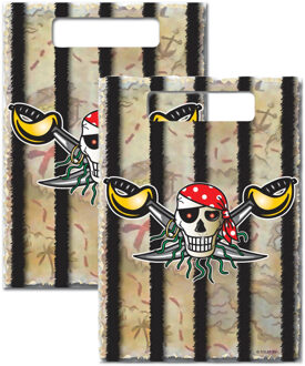 Folat Piraten verjaardag feestzakjes - 16x stuks - Snoepzakjes/cadaeuzakjes/uitdeelzakjes