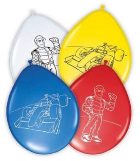 Folat race ballonnen - 24x stuks - latex - 28 cm - verjaardag - race thema - feestartikelen