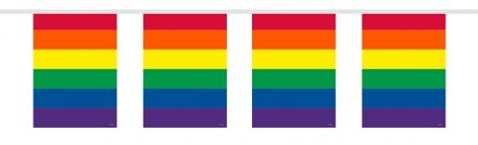 Folat Regenboog vlaggenlijn vierkant 10 meter