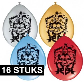 Folat Ridder thema feest/verjaardag ballonnen - 16x stuks - Kinderen