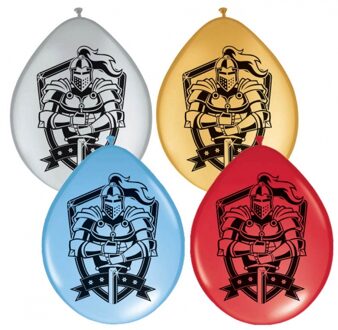 Folat Ridder thema feest/verjaardag ballonnen - 8x stuks - Kinderen Multi