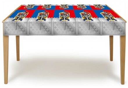 Folat Ridder thema feest/verjaardag tafelkleed - plastic - 130 x 180 cm - kinderfeestje Multi