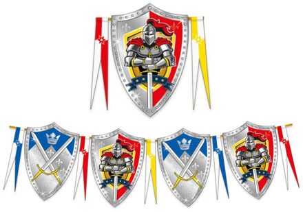 Folat Ridder thema vlaggenlijn - kinder verjaardag feestje - 6 meter - kunststof - feestversiering