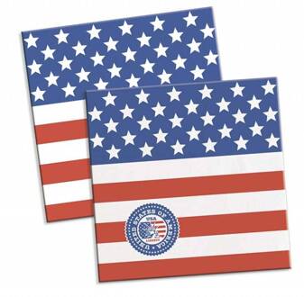 Folat servetten USA Party 25 x 25 cm papier 20 stuks Rood