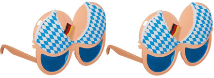 Folat Set van 2x stuks oktoberfest fun/feestbrillen met Duitse borsten