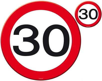 Folat Set van 4x stuks Placemats/onderzetters 30 jaar feestartikelen