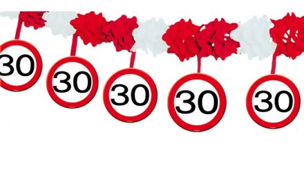 Folat Slinger 30 jaar - 3x stuks - stopborden - 4 meter - papier - 30e verjaardag - versiering
