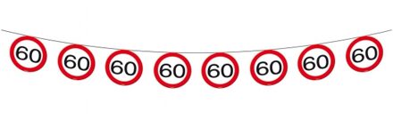 Folat Slinger 60 jaar - 3x - verkeersborden - 10 meter - 60e verjaardag vlaggenlijn - versiering Multi