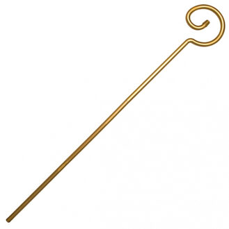 Folat staf van Sinterklaas - kunststof - goud - 240 cm - verkleed accessoire - Goed Heiligman