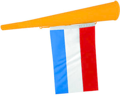 Folat Supporters blaastoeter met Nederlandse vlag - oranje - kunststof - 36 cm