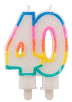 Folat Taartkaarsjes 40 jaar - multicolor - verjaardag/jubileum - glitter