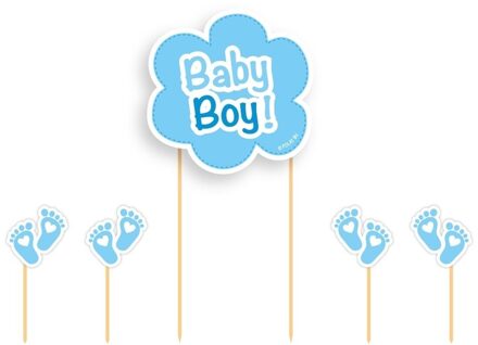 Folat Taartversiering Baby Boy blauw - Taartdecoraties