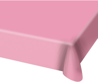 Folat Tafelkleed van plastic lichtroze 130 x 180 cm - Feesttafelkleden