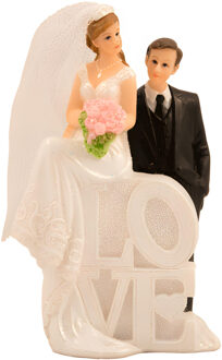 Folat trouwfiguurtje Love - 13 cm - caketopper bruidspaar - klassiek - Bruidstaart figuren Multi