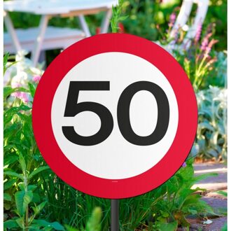 Folat Tuinbord versiering 50 jaar - 44 cm - karton - feest thema 50e verjaardag - jubileum
