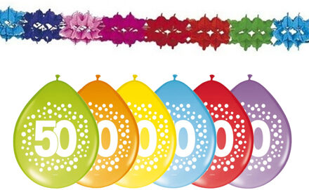 Folat Verjaardag feest 50 jaar versieringen pakket slingers en ballonnen