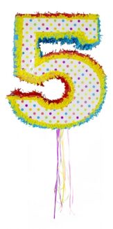 Folat Verjaardag feest pinata - 5 jaar - leeftijd feestartikelen - om zelf te vullen