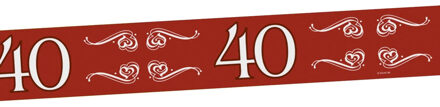 Folat Verjaardag/jubileum markeerlint - 40 jaar - 15 meter - rood - afzetlint