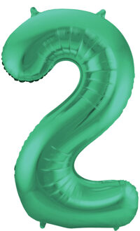 Folat Verjaardag Leeftijd folieballon - 2 jaar - groen - 86 cm - cijferballon groot