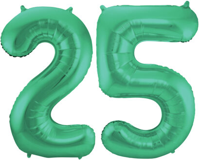 Folat Verjaardag Leeftijd folieballon - 25 jaar - groen - 86 cm - cijferballon groot