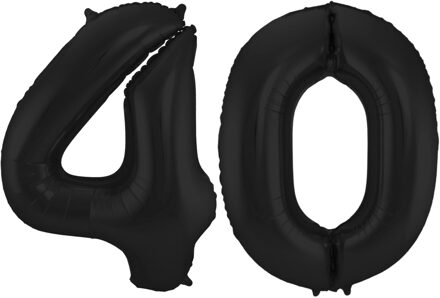Folat Verjaardag Leeftijd folieballon - 40 jaar - zwart - 86 cm - cijferballon groot