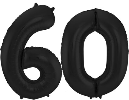 Folat Verjaardag Leeftijd folieballon - 60 jaar - zwart - 86 cm - cijferballon groot