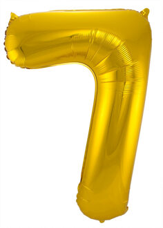 Folat Verjaardag Leeftijd folieballon - 7 jaar - goud - 86 cm - cijferballon groot Goudkleurig