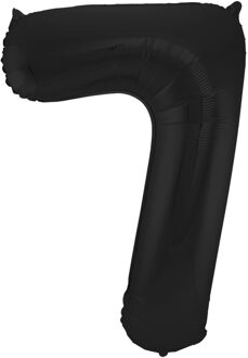 Folat Verjaardag Leeftijd folieballon - 7 jaar - zwart - 86 cm - cijferballon groot
