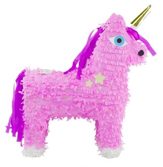Folat Verjaardag Pinata eenhoorn/unicorn - roze - 55 x 41 x 13 cm - Papier