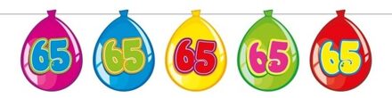 Folat Verjaardagsfeest slinger - 3x - 65 Jaar - leeftijd versiering slingers - 10 mtr