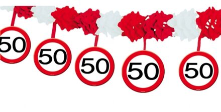 Folat Verkeersborden verjaardag slingers 50 jaar van 4 meters