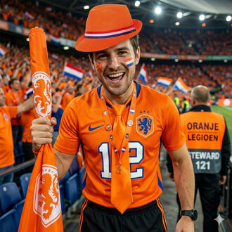 Folat Verkleed oranje Trilby hoed - volwassenen - Koningsdag/Nederland - met oranje stropdas - supporters