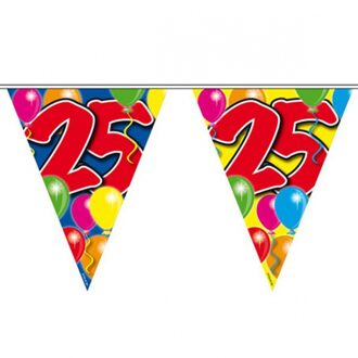 Folat Versiering - vlaggenlijn/vlaggetjes/slinger - 25 jaar - thema - 10 meter Multi