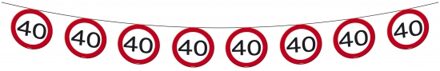 Folat Vlaggenlijn - 3x - papier - 10 meter - 40 jaar - verkeersborden - feestversiering