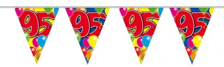 Folat Vlaggenlijn 95 jaar feest decoratie - 10 meter - verjaardag hangversiering - ballonnen thema