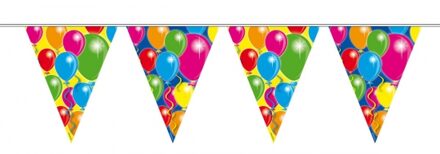 Folat Vlaggenlijn met ballonnen print - verjaardag - 10 meter - plastic - feestelijk Multi
