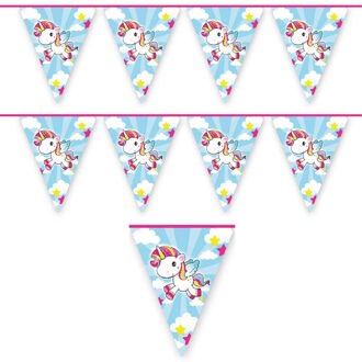 Folat Vlaggenlijn Unicorn - 2x - 10 m - eenhoorn thema - kinderfeestje - versiering Multi