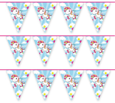Folat Vlaggenlijn Unicorn - 3x - 10 m - eenhoorn thema - kinderfeestje - versiering