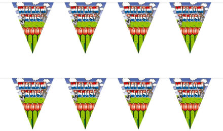 Folat Vlaggenlijn welkom thuis - 2x - 10 meter - plastic - binnen/buiten - versiering -feestartikelen