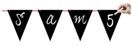 Folat Zwarte beschrijfbare feest slingers 6m